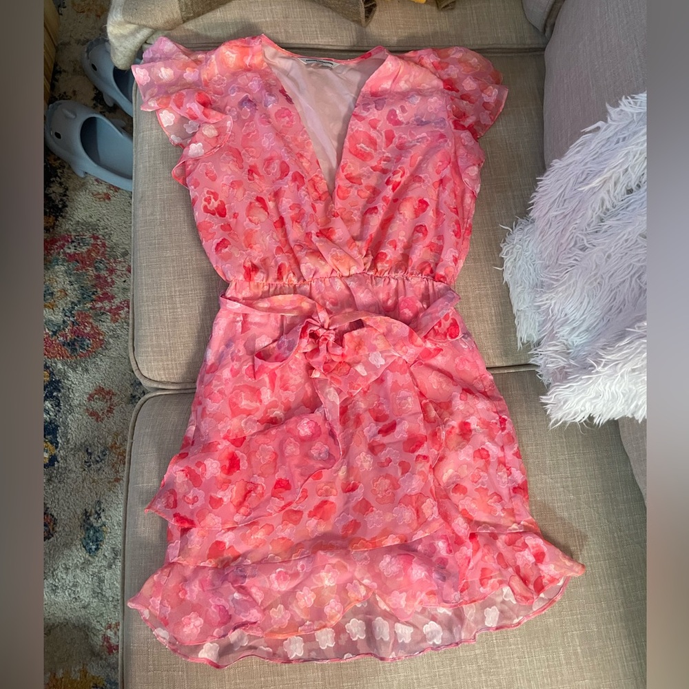 Amanda Uprichard Pink Floral Mini Dress